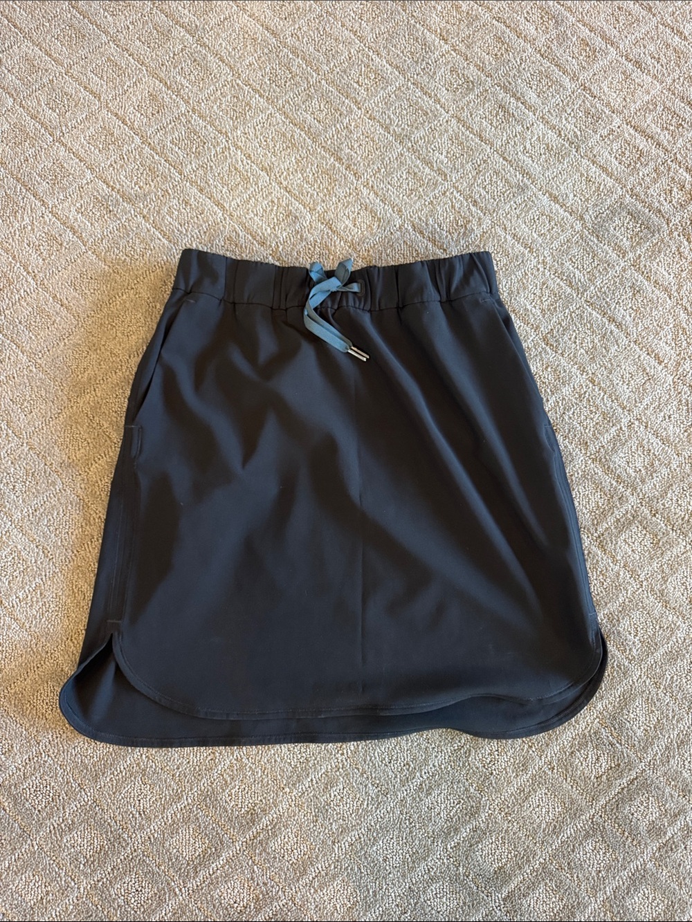 lululemon athletica Black Drawstring Skirt with Blue Tie